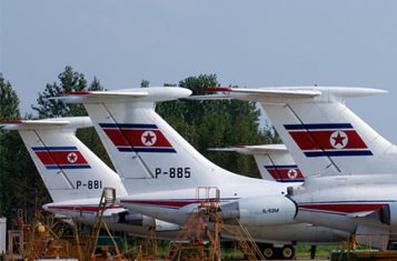 Three Air Koryo planes on the tarmac.