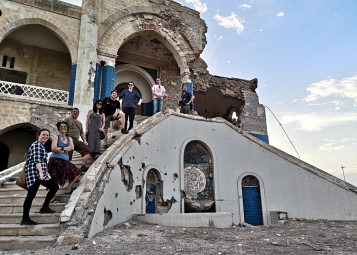 Our group in front of the ruins of a palace in Massawa, Eritrea