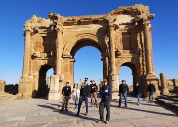 our group in front of the gate of Trajan