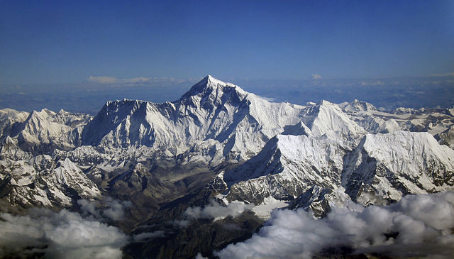 Mount Everest as seen from a Druk Air flight to get to Bhutan