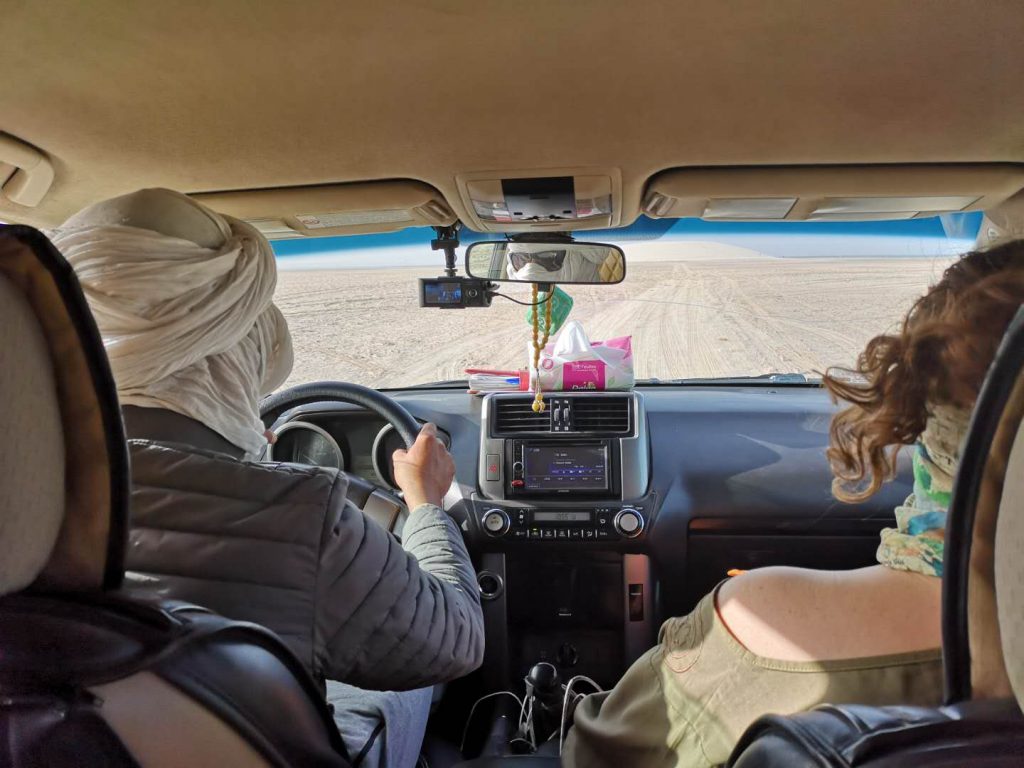 Being driven around Western Sahara