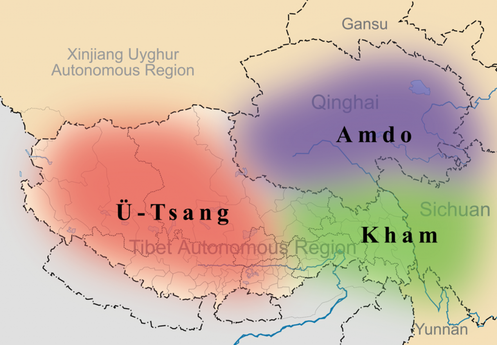 Tibet linguistic map