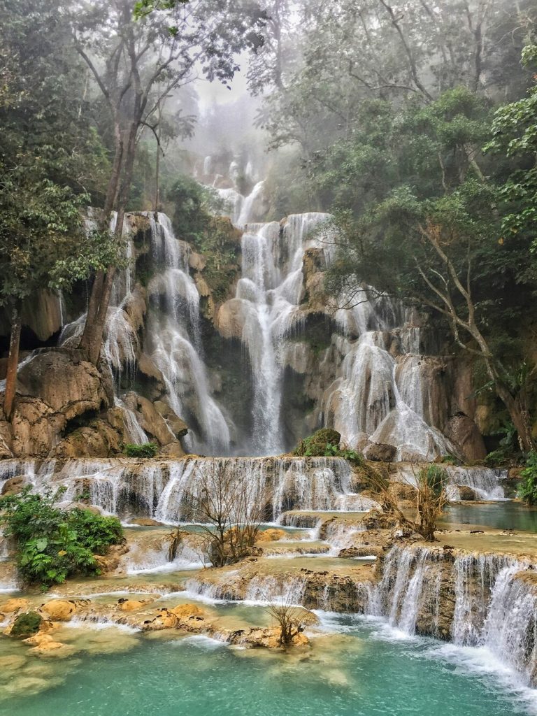 Laos tours travel waterfall