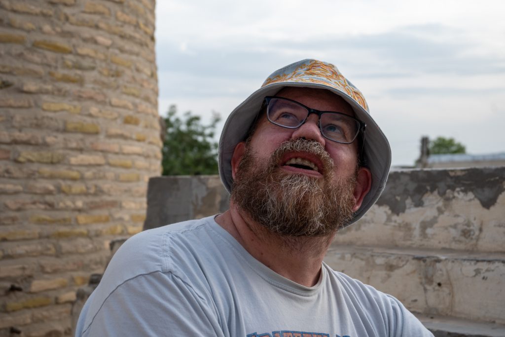 Badge poses in Bukhara, Uzbekistan Packing List.