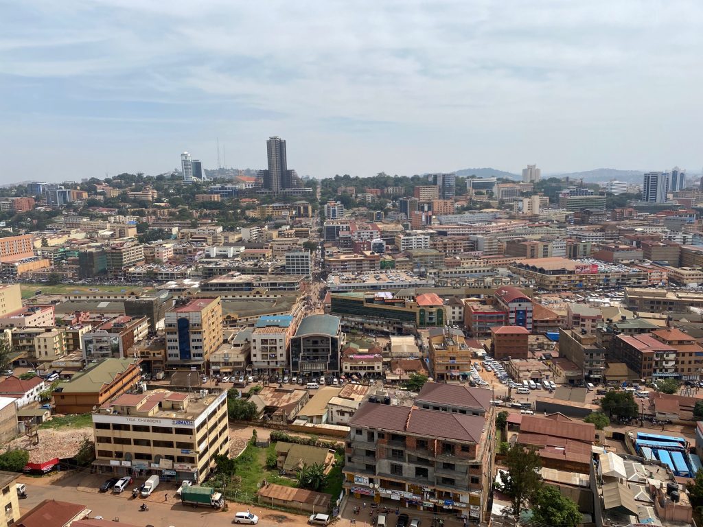 A view over the city of Kampala, from the Gadaffi Mosque.