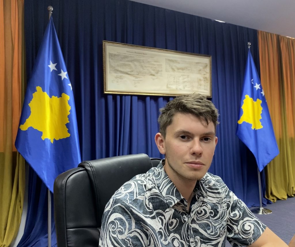 George in the Kosovan Parliament. 