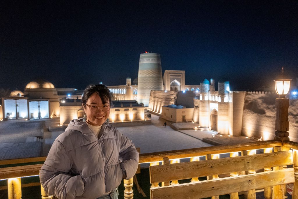 Neori looks over Khiva, Uzbekistan Packing List.