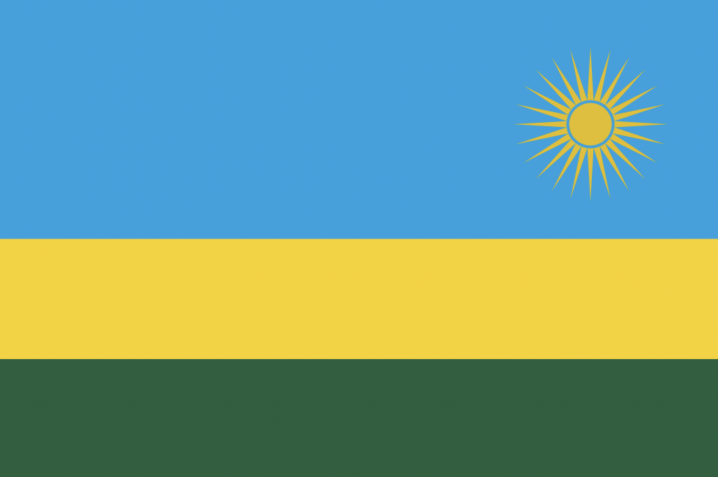 The current Flag of Rwanda.