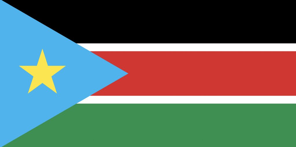 The South Sudan Flag, as adopted at independence in 2011.