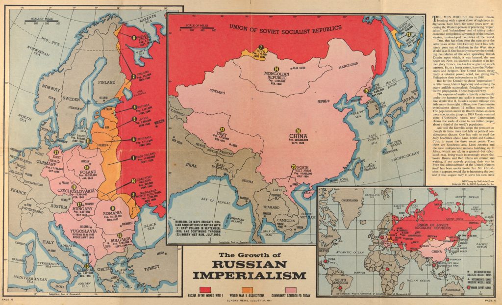 A British map from the 1960s, showing Russian "imperialism."