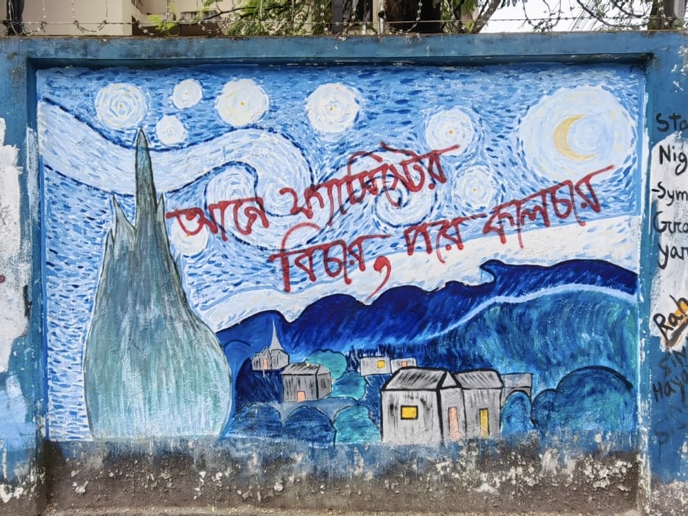 Bangladesh uprising murals