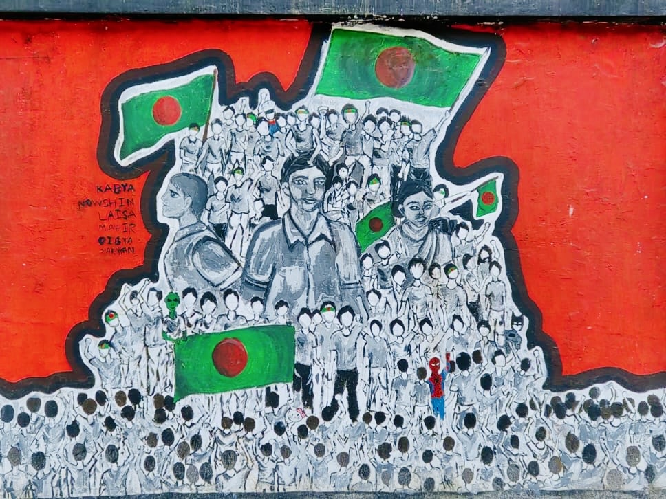 Bangladesh uprising murals