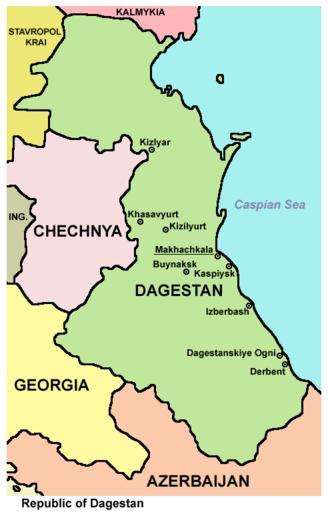 Map of Dagestan - Republic of Dagestan 